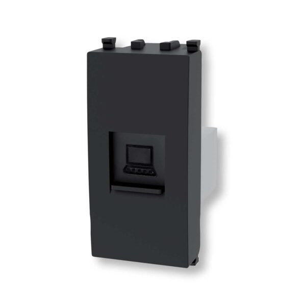 Presa Ethernet nero Serie Plana