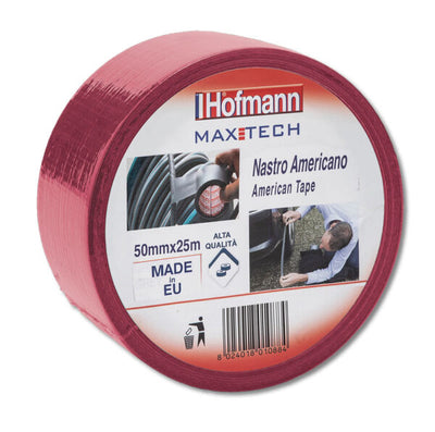 Nastro americano a-color hofmann gomma sintetica 50mmx25mt rosso