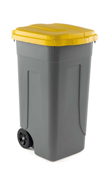 Bidone raccolta differenziata capacità: lt.100 colore: grigio/giallo