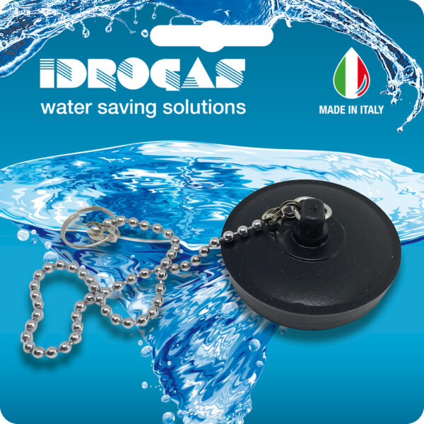 Tappo lavello con catetella pvc nero d.47 blister