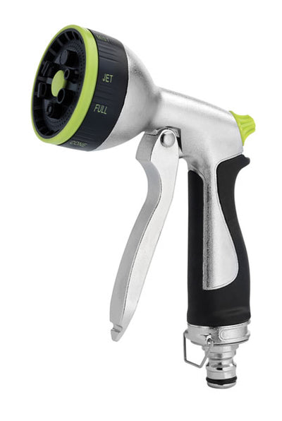 Pistola per irrigazione in metallo cromato multifunzione
