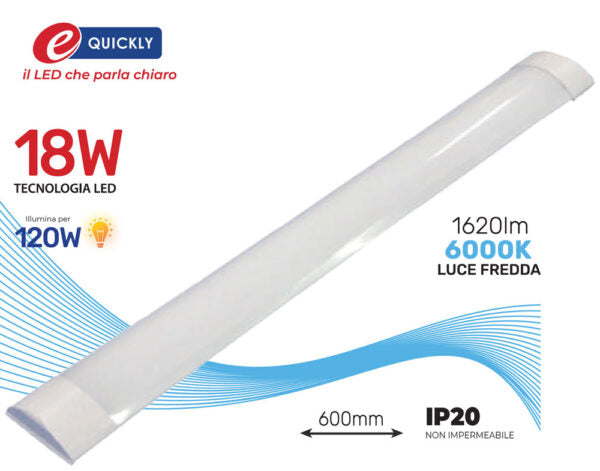 Led batten 18w 1620lm 600mm 6000k