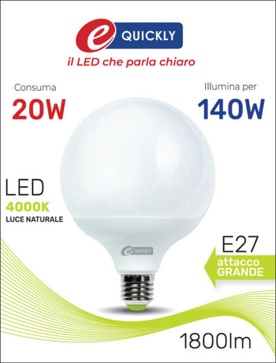 Globo led g120 e27 20w 4000k