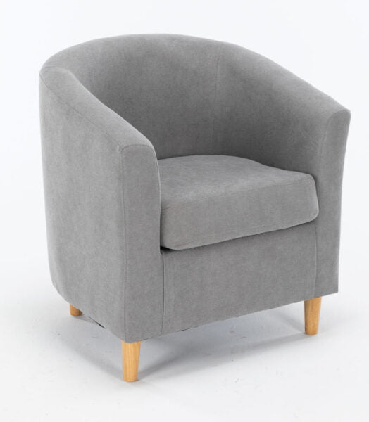 Poltroncina maja in tessuto grigio chiaro 70x63x68h