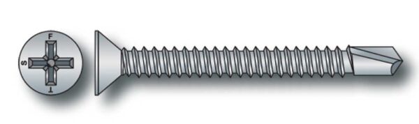 Vite testa piana svasata autoperforante zincata 3,9x16 (pz.500)