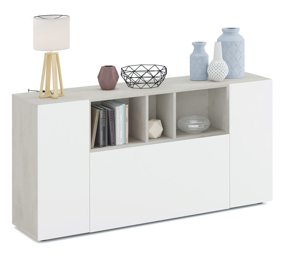 Mobile credenza loira cemento bianco artik 3 ante cm.150x41x76h