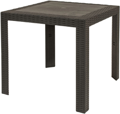 Tavolo in resina saturno quadrato mis.80x80 espresso stampato rattan.