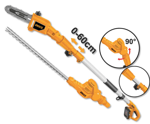 Sega+Tagliasiepi Telescopico 20V c/1bat+caric