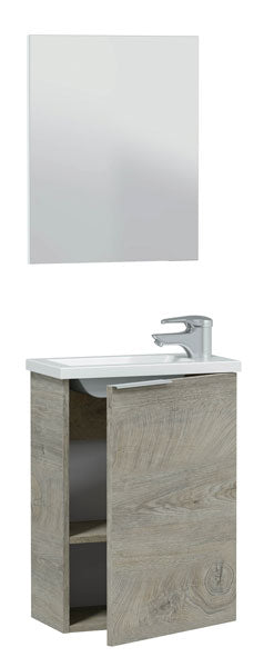 Mobile bagno con lavabo cm.40x22x58h 1anta con sportello rovere alaska