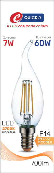 Lamp.c.vento led fil.e14 7w 2700k