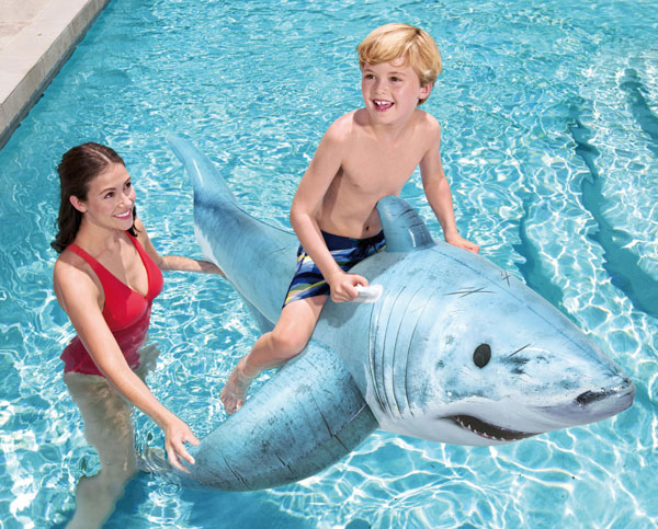 Cavalcabile squalo 3d con 2 maniglie integrate cm.183x102