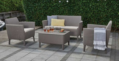 Salotto keter salemo lounge set cappuccino c/cuscini colore beige