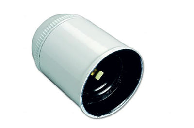 Portalampada liscio 150W 4A 250V, attacco E27, temp max 190°C - bianco
