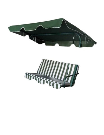 Kit ricambio per dondolo ischia seduta+schienale+tettuccio verde righe