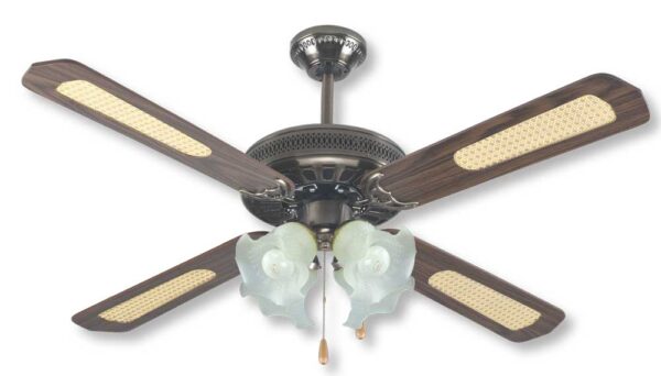 Ventilatore a Soffitto 4 Pale Legno Marrone 65W 132CM