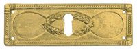 Bocchetta ottone finitura bronzo antico 96x32mm. art.45.765 fin.02