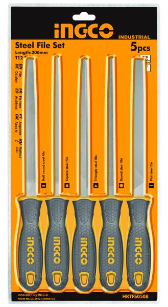 Set 5 lime per acciaio ingco