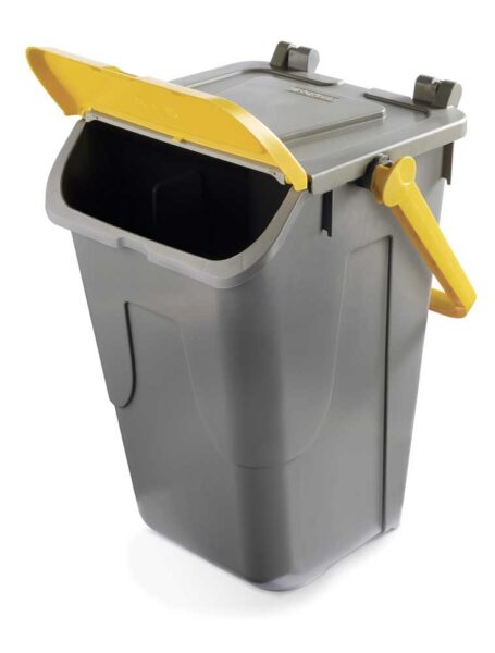 Pattumiera ecology antirandagismo 35 lt colore: antracite e giallo