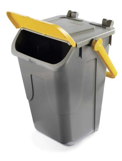 Pattumiera ecology antirandagismo 35 lt colore: antracite e giallo