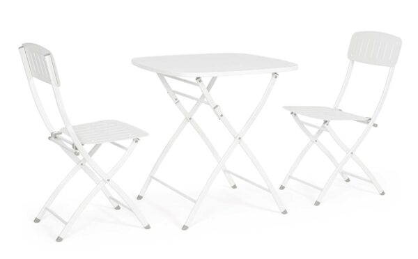 Set Bistrot Yvonne 3 pezzi (1 tavolo + 2 sedie) bianco