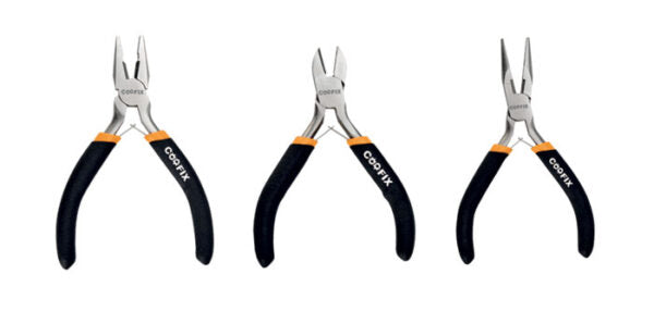 Set 3 mini pinze universale,becco lungo,trochese taglio laterale 115mm