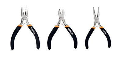 Set 3 mini pinze universale,becco lungo,trochese taglio laterale 115mm