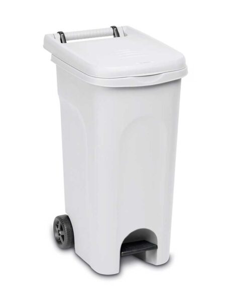 Pattumiera ruote/pedale lt.80 colore bianco