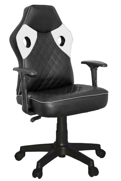 Poltrona gaming sport nero/bianco cm.62x65x110/120h