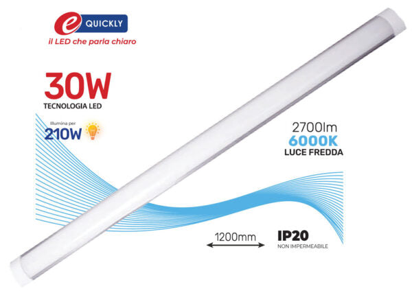 Led batten 30w 2700lm 1200mm 6000k