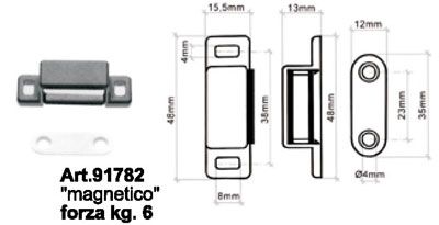 Calamita forza kg 6 in blister, colore: marrone