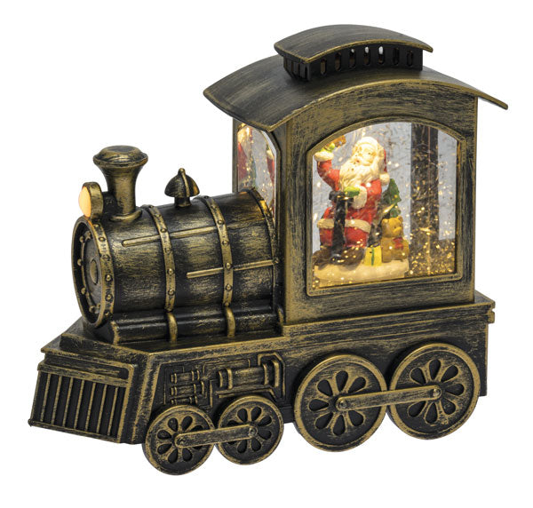 Locomotiva brunita glitter led 18cm