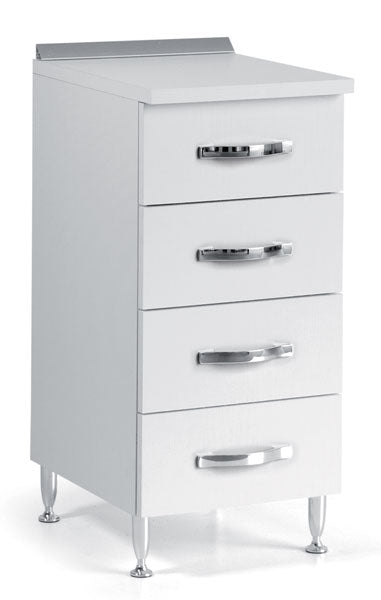 Cassettiera 4cassetti 40cm bianco frassinato