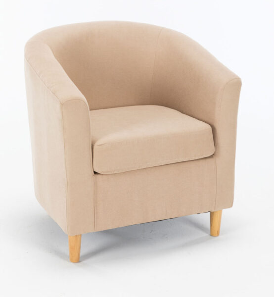 Poltroncina maja in tessuto beige 70x63x68h