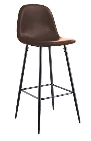 Sgabello alto allen brown in acciaio/ecopelle cm.40.5x49x160h