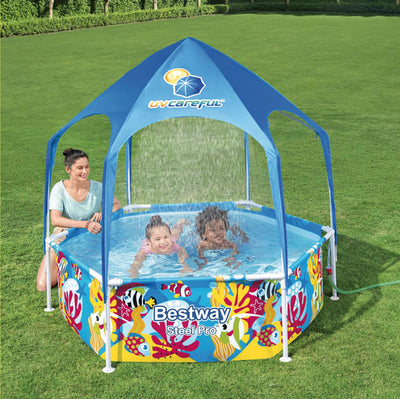 Piscina-gioco con gazebo e doccetta splash in shade 183 x 51 cm