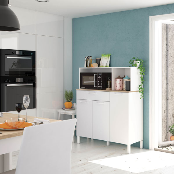 Armadio cucina 3ante 1cassetto 1ripiano bianco canadian 108x40x126h