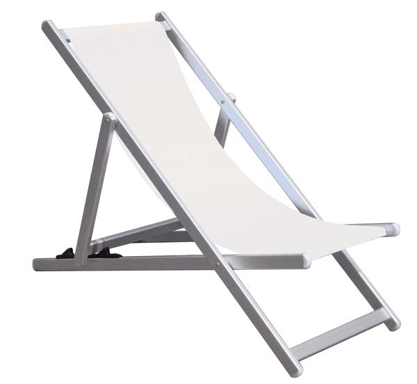 Sdraio alluminio texilene reclinabile bianco