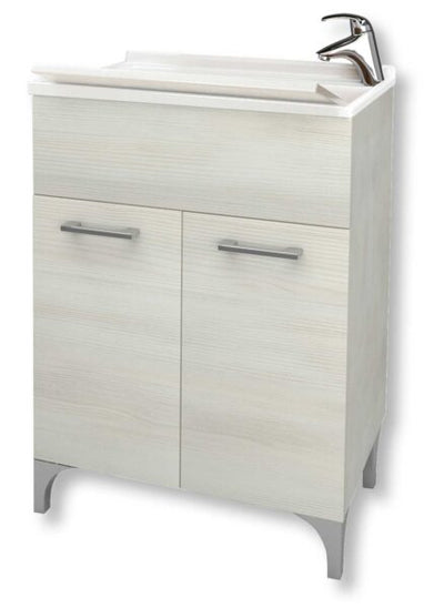 Mobile lavatoio cm.60x50x83H rovere bianco