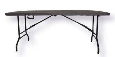 Tavolo birreria pieghev.acciaio e resina 180x76x73 dark grey eff.legno