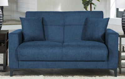 Divano Boston 2 posti tessuto blu navy