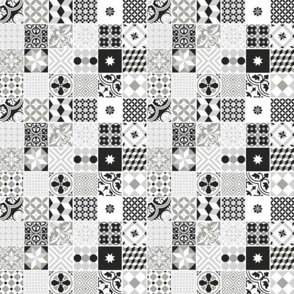 Plastica autoadesiva Bonita cm.45 piastrelle Mix Vintage Black