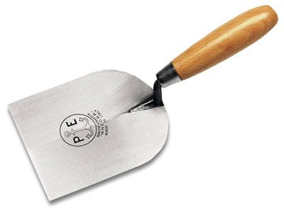 Cazzuolino svizzero punta quadra in acciaio e legno verniciato mm.100