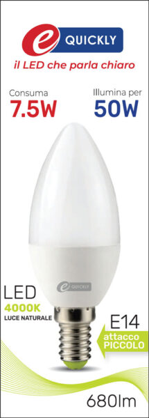 Lamp.candela c37 led e14 7,5w 4000k
