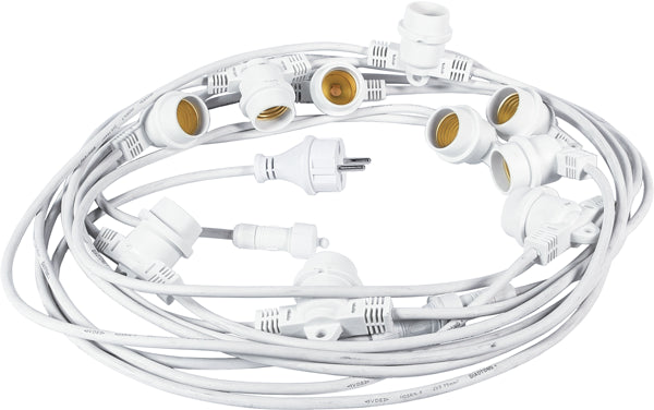 Luminaria prolungabile 10 posti attacco E27 mt.10+1,5  colore bianco