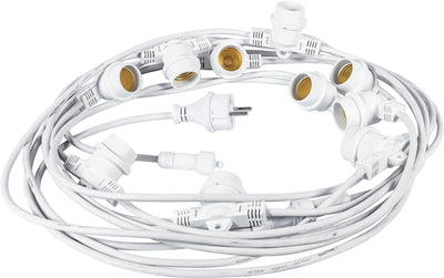 Luminaria prolungabile 10 posti attacco E27 mt.10+1,5  colore bianco