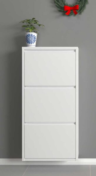 Scarpiera metallo verniciato 3 ante bianco opaco