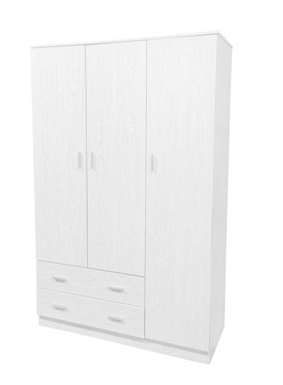 Armadio 3ante+2cassetti cm.120x52x190h bianco alpino