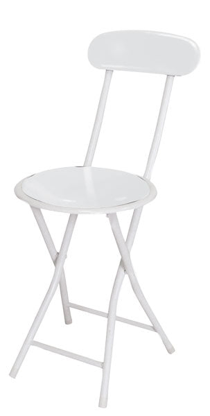 Sgabello chiudibile con spalliera bianco