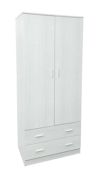 Armadio 2ante+2cassetti cm.80x52x190h bianco alpes