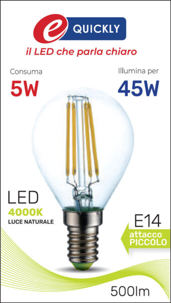 Lamp.sfera led fil.e14 5w 4000k